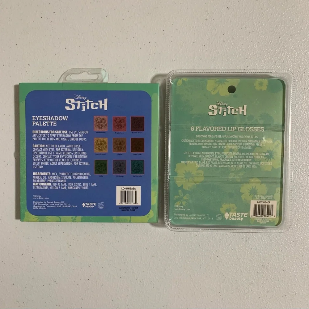 Taste Beauty x Disney Stitch Eyeshadow Palette & Flavored Lip Glosses-New